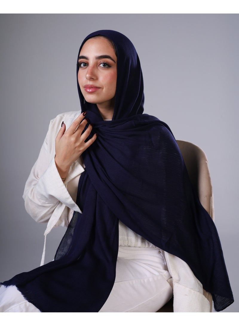 Lavezzi Cotton Sponge Modal Hijab for Women – Soft Breathable Head Scarf – Elegant Modest Fashion Head Wrap (Navy) - Image 2